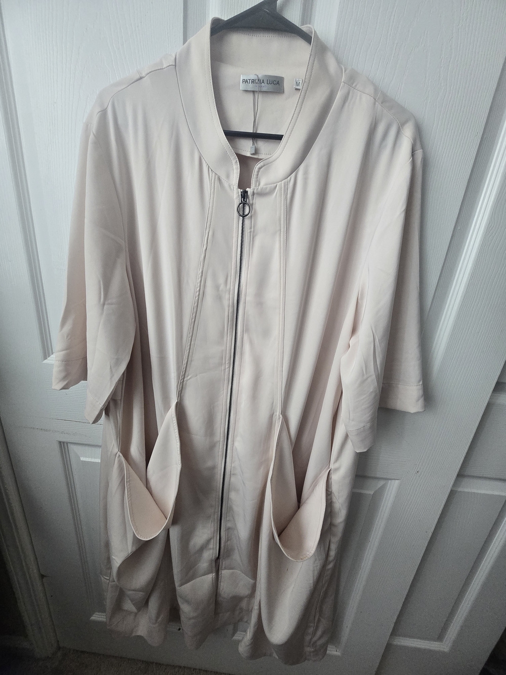 Patrizia Luca Cream Zip-Front Lightweight Jacket